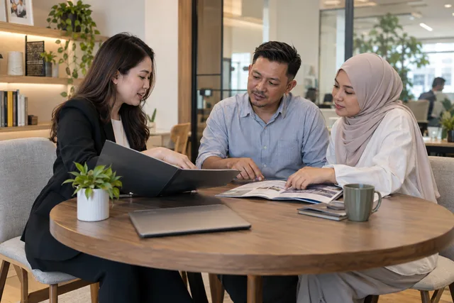 A consultant gathers details from two new clients.